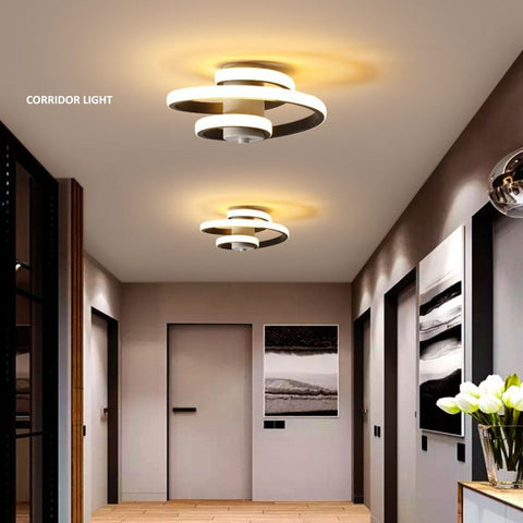 Lustra LED Circulara, 23*12 cm, Alb/Negru