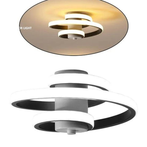 Lustra LED Circulara, 23*12 cm, Alb/Negru